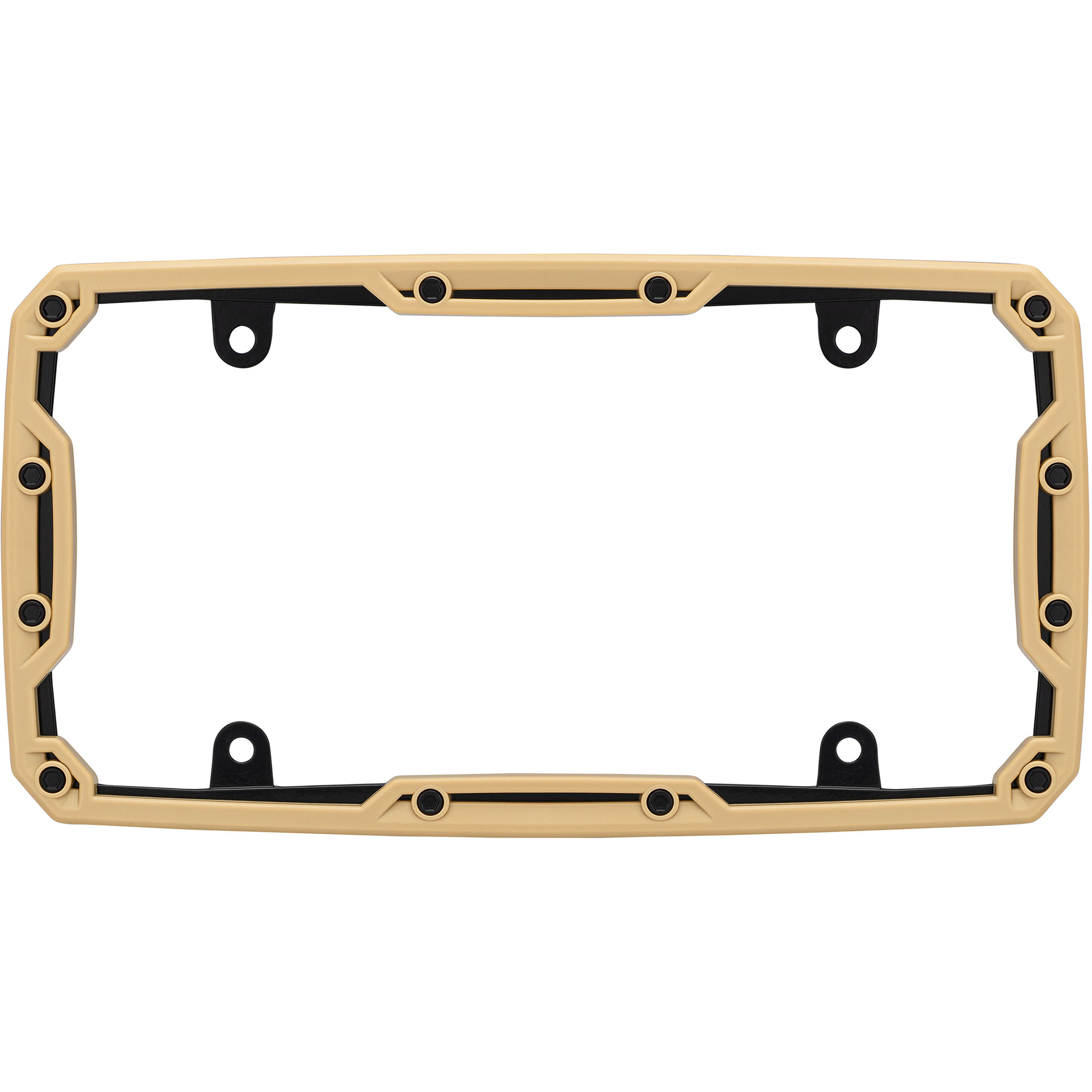 Beadlock License Plate Frame, Matte Tan/Black