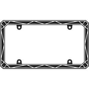 Cruiser Accessories Geometric license plate frame in black and chrome, front view