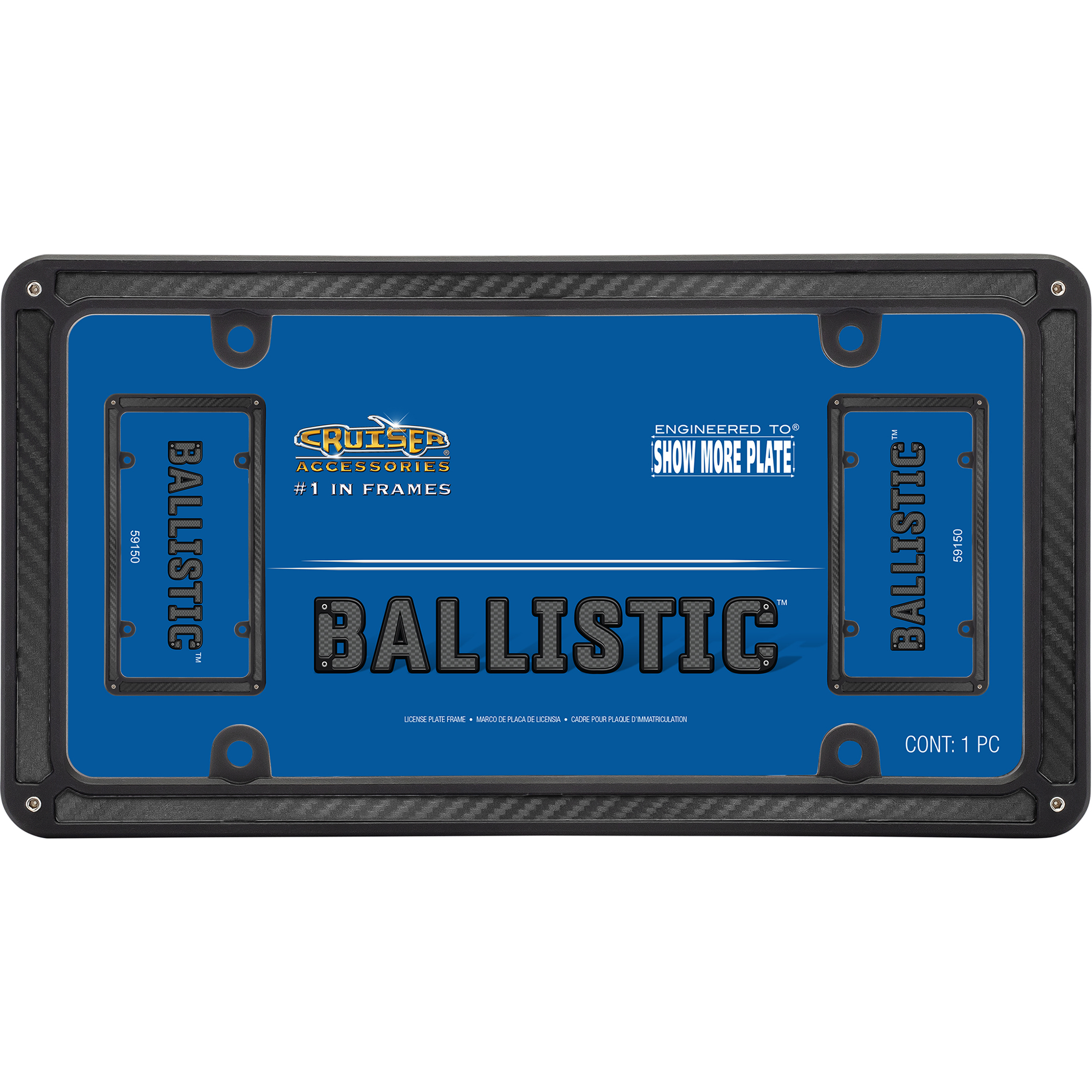 Ballistic License Plate Frame, Black