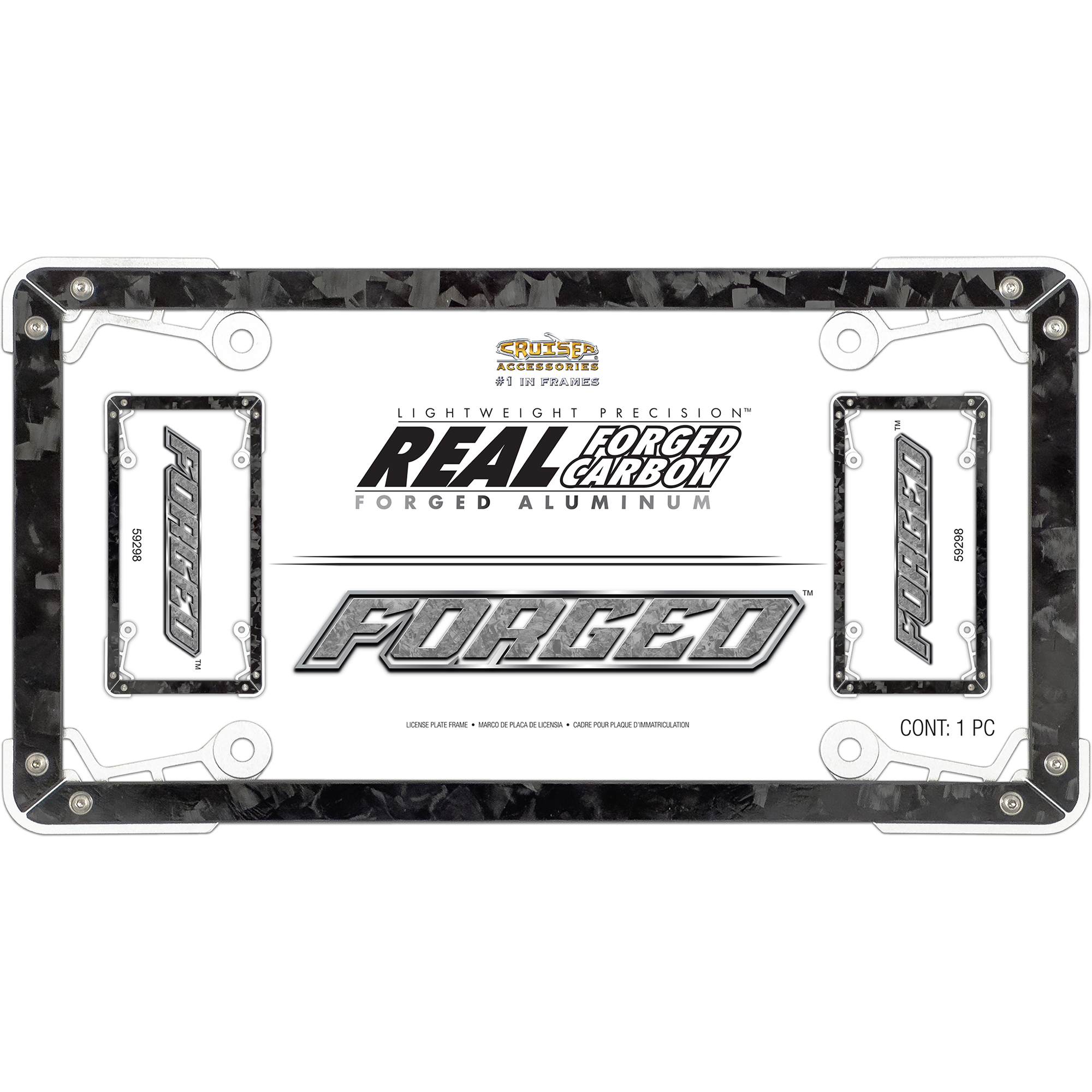 Forged Carbon Fiber License Plate Frame