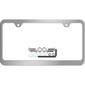 Cruiser Accessories Prestige license plate frame with fasteners and chrome caps to complete your look, front view