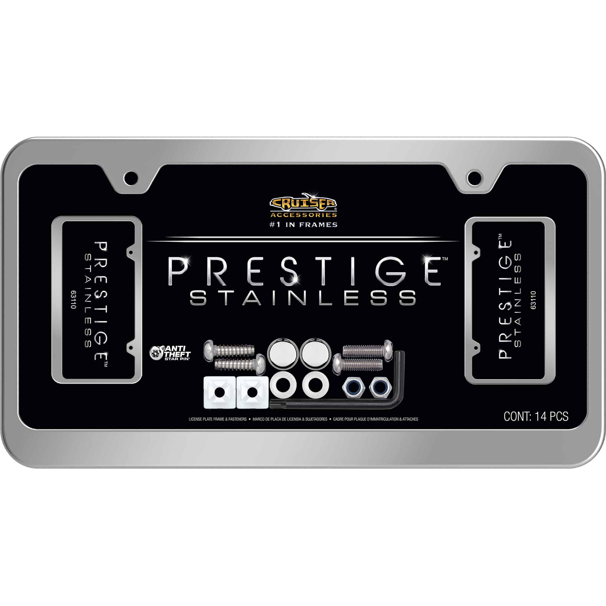 Prestige License Plate Frame, Stainless Steel
