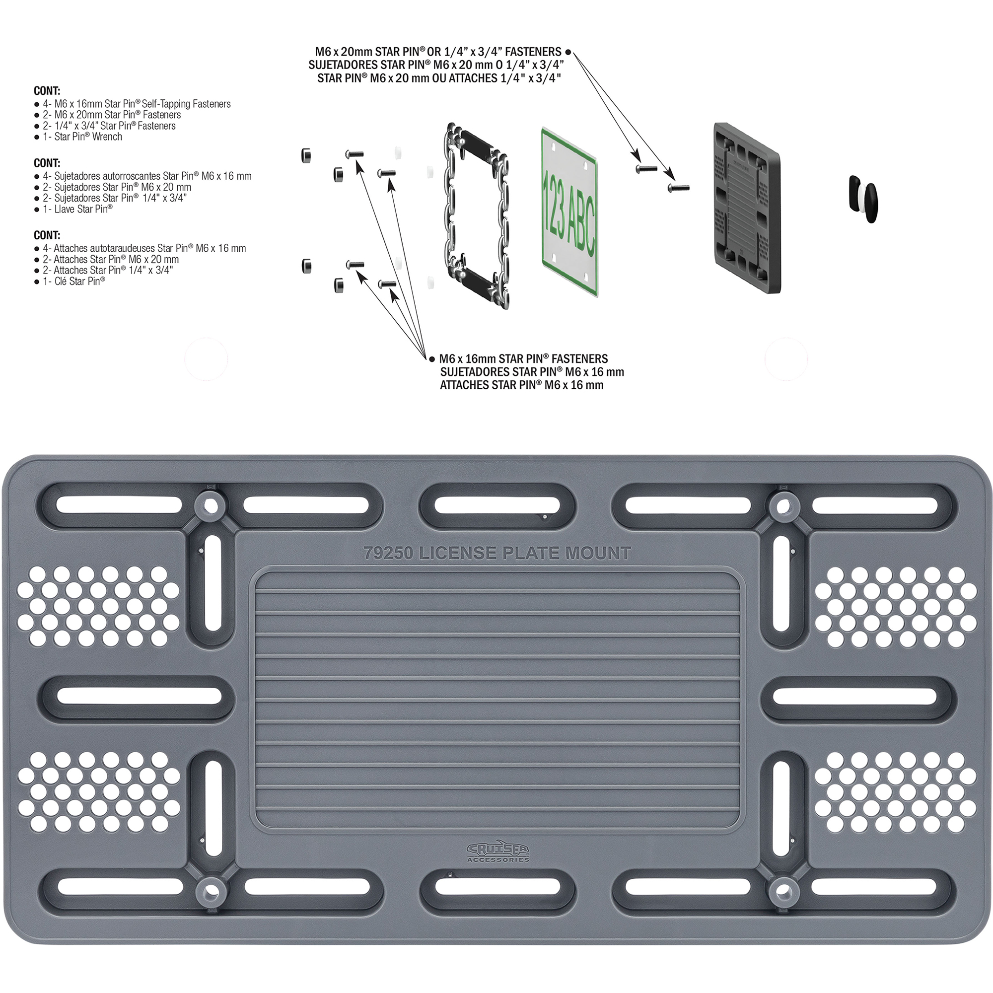 Find My Auto License Plate Mount, Gray