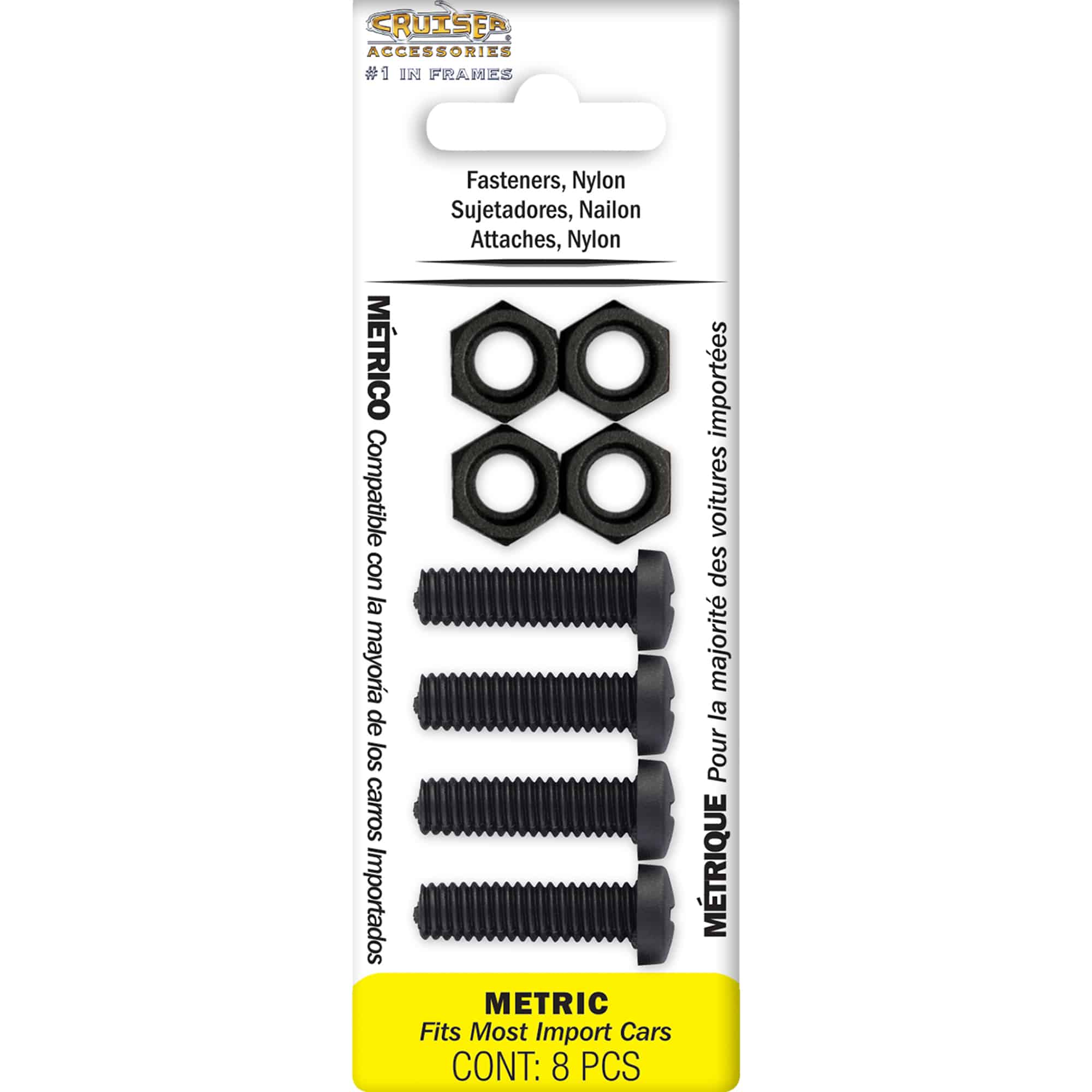 Metric-Nylon, License Plate Fasteners, Black