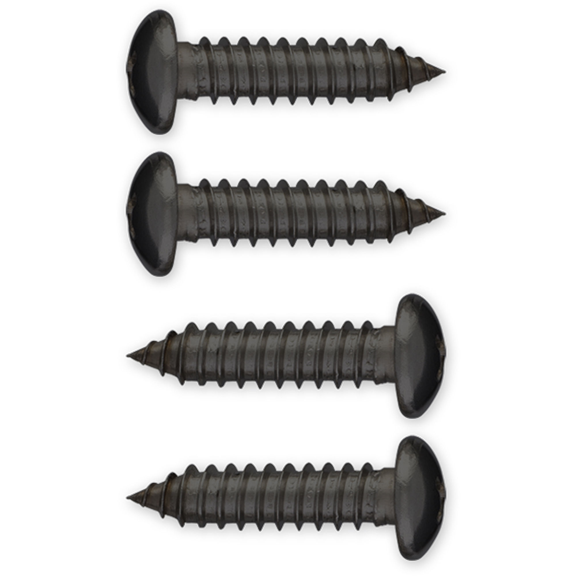 Tapping License Plate Fasteners, Stainless Black