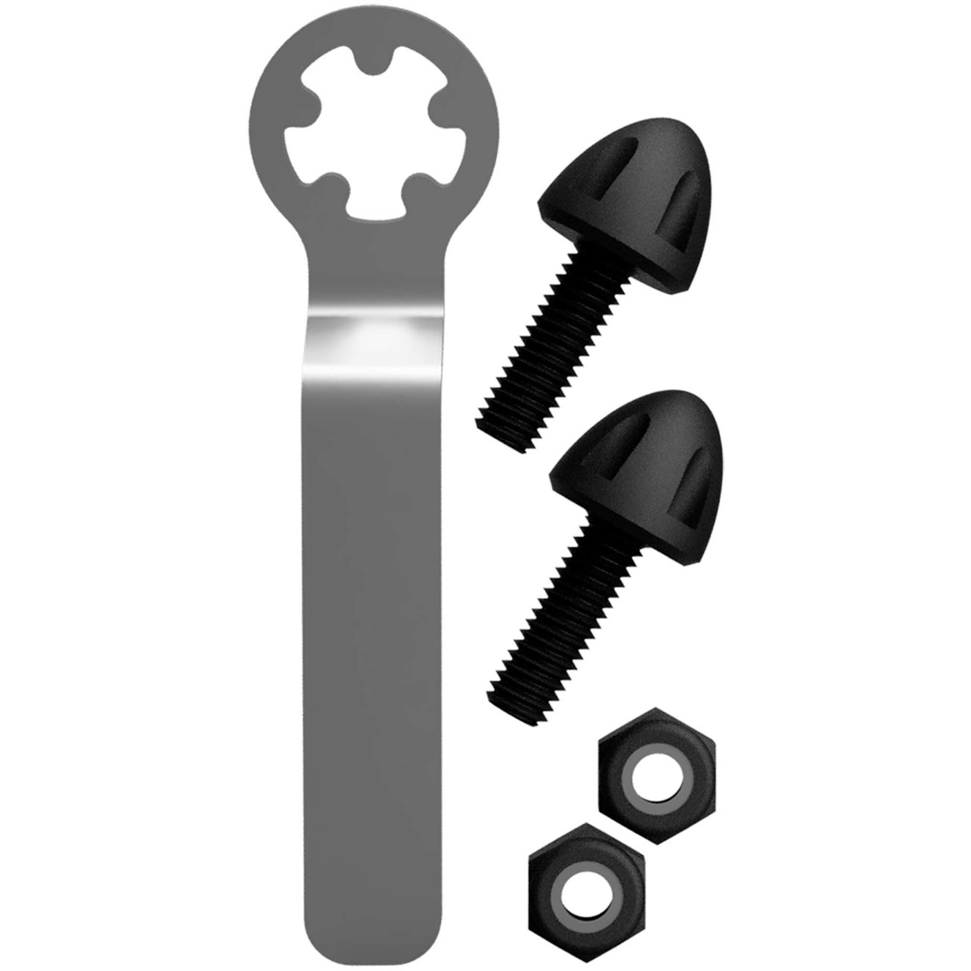 Anti-Theft License Plate Fasteners, Black PTFE