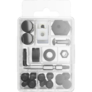 Cruiser Accessories Ultimate Pro Plus Black Locking license plate fasteners kit, front view