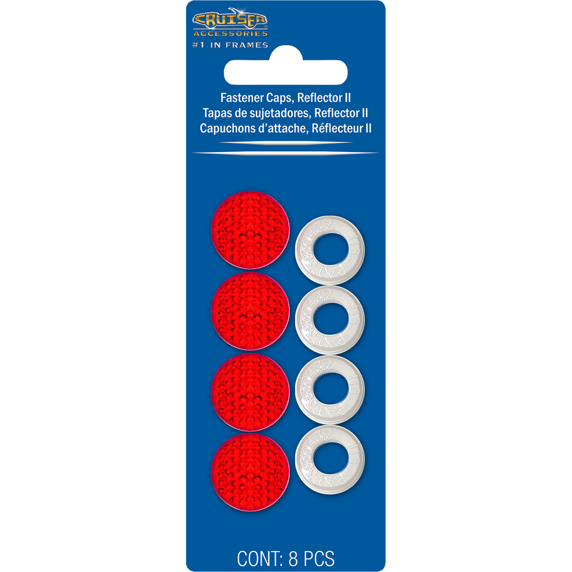 Red Reflector License Plate Fastener Caps