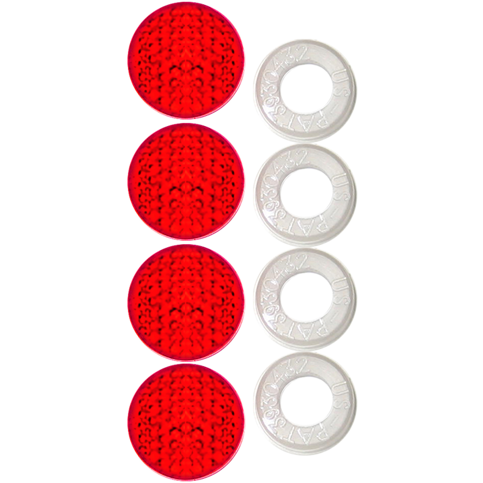 Red Reflector License Plate Fastener Caps