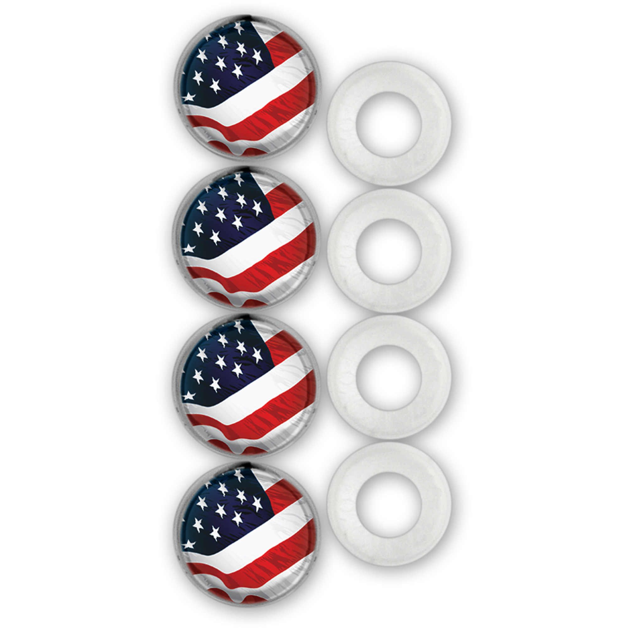 USA Flag License Plate Fastener Caps