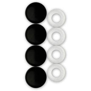 Cruiser Accessories Black license plate fastener caps, front view