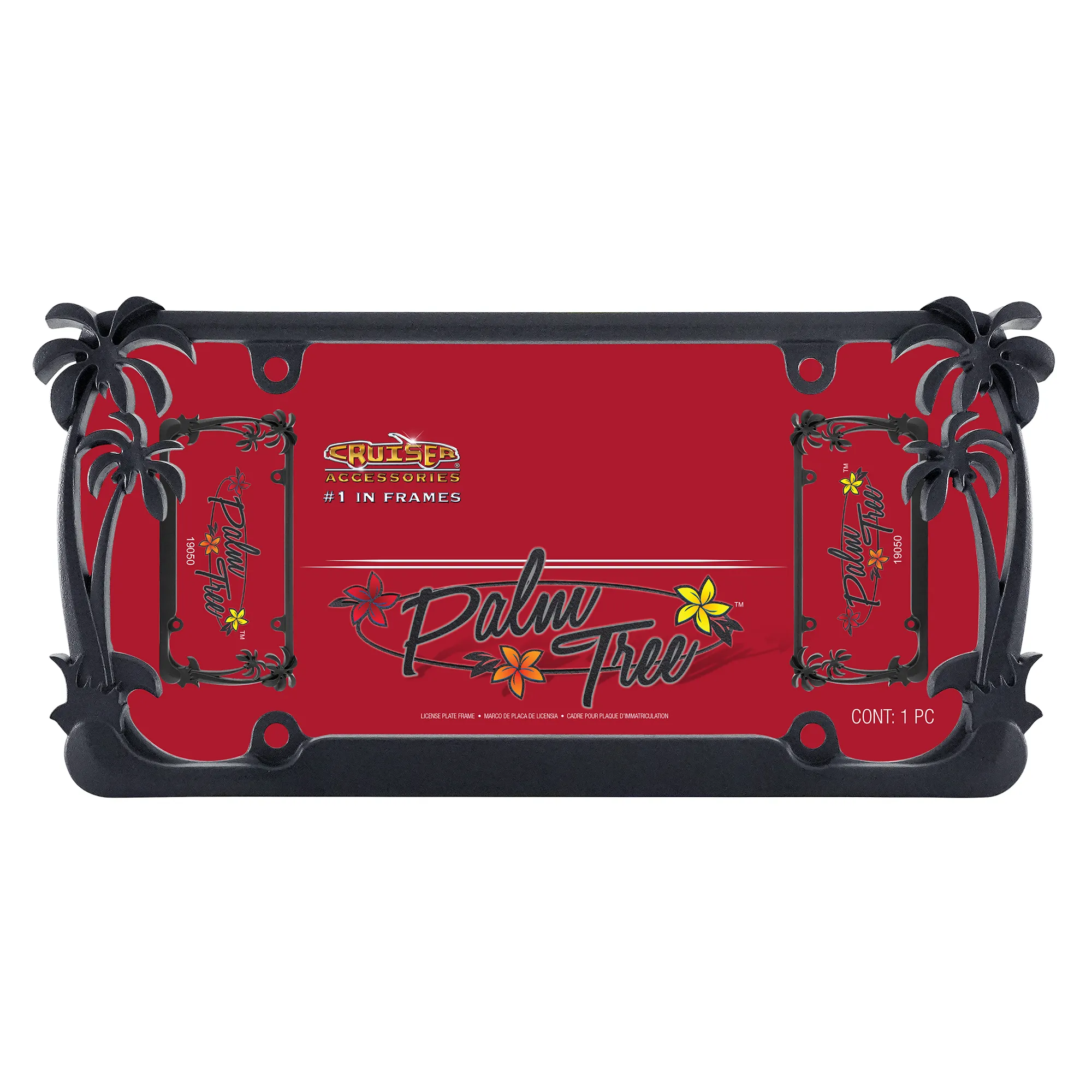 Palm Tree License Plate Frame, Black
