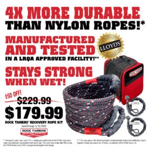 Rock Tamers Recovery Rope $179.99 Sale banner