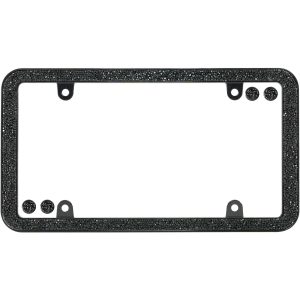 Shattered License Plate Frame, Black (with fastener caps)