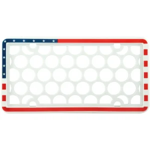 Cruiser Accessories Silicone black license plate frame, out of package angled view.