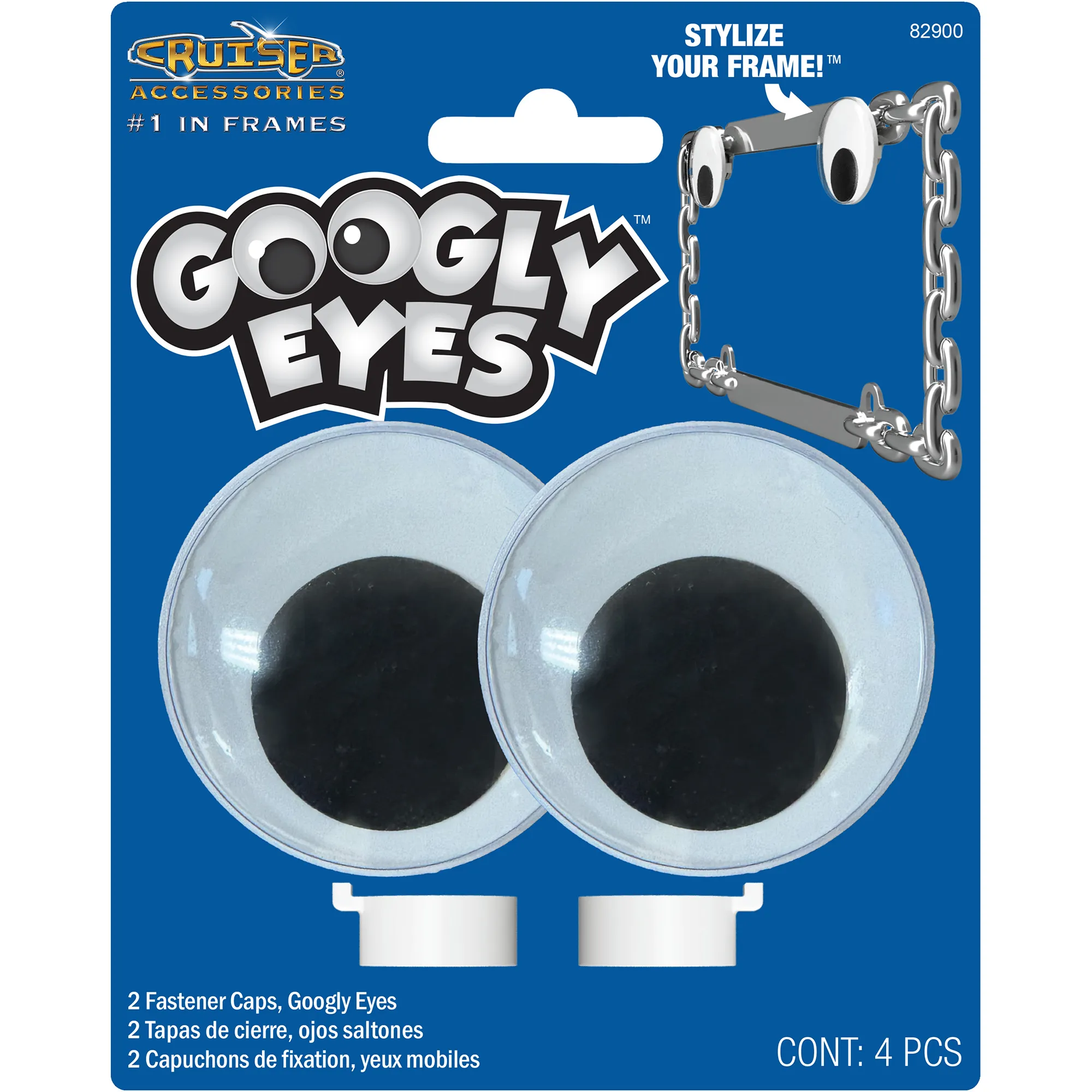 Googly Eyes License Plate Fastener Caps