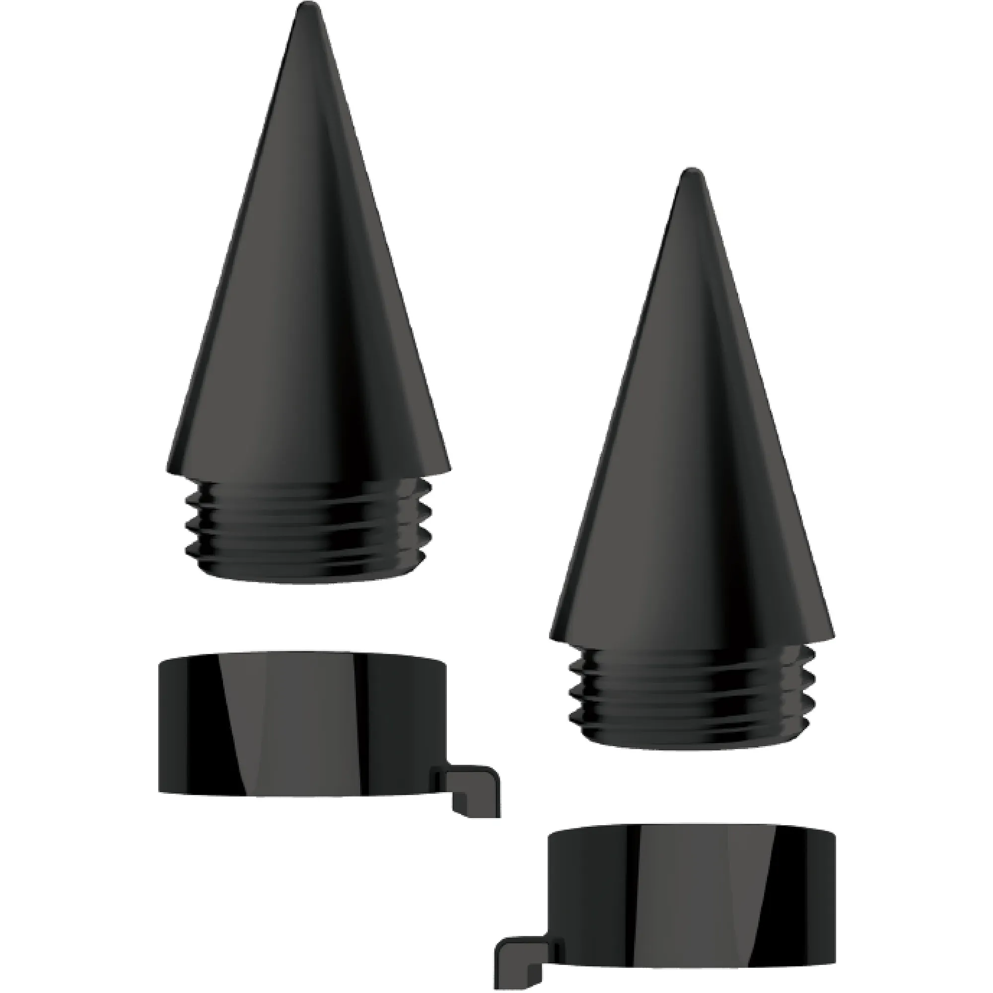 Spike License Plate Fastener Caps, Black