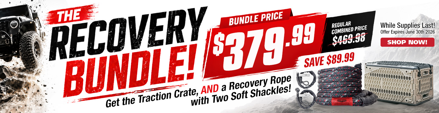 Rock Tamers Recovery Bundle - 1 Traction Crate with 1 Recovery Rope for a $89.99