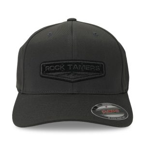 Rock Tamers flexfit charcoal hat, with blacked out official logo.